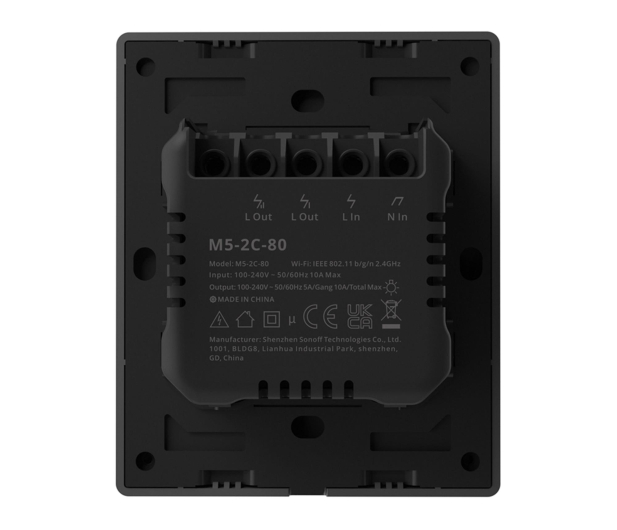 Sonoff Smart przełącznik ścienny WiFi M5-2C-80 (2-kanałowy, do ramk - 1489966 - zdjęcie 7